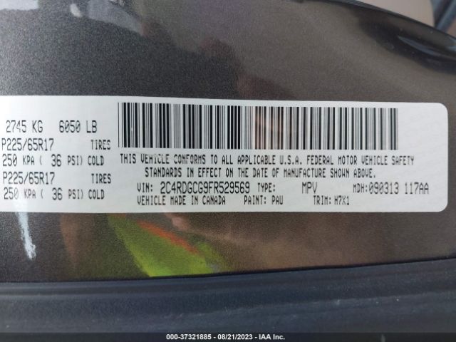 2C4RDGCG9FR529569 Dodge Grand Caravan Sxt