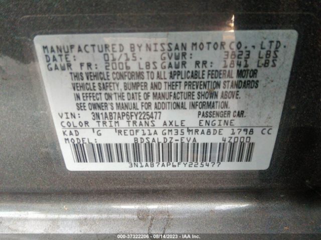 3N1AB7AP6FY225477 Nissan SENTRA SV