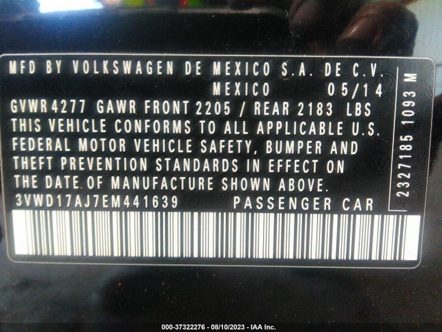 3VWD17AJ7EM441639 Volkswagen Jetta Sedan Se
