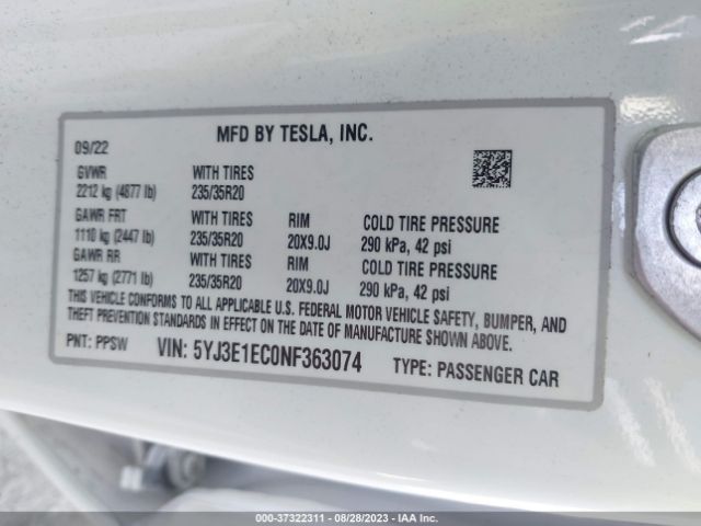 5YJ3E1EC0NF363074 Tesla Model 3 Performance
