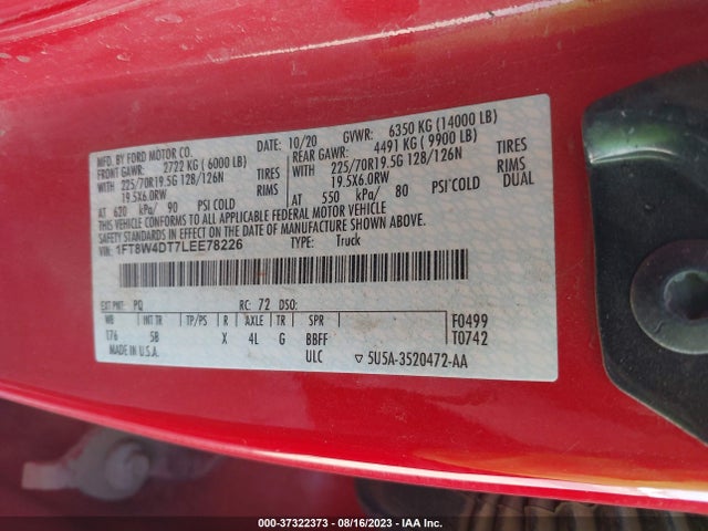 2020 Ford F-450, VIN: 1FT8W4DT7LEE78226