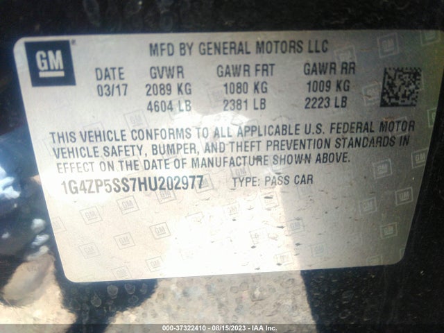 Buick Lacrosse Essence 2017 1G4ZP5SS7HU202977 Image 9