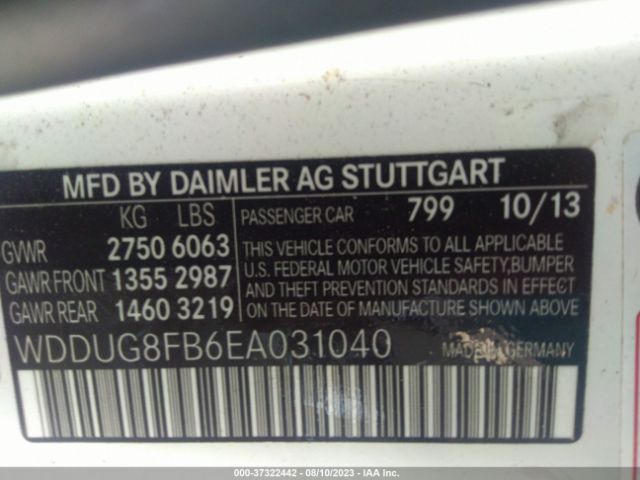 WDDUG8FB6EA031040 Mercedes-Benz S-class S 550