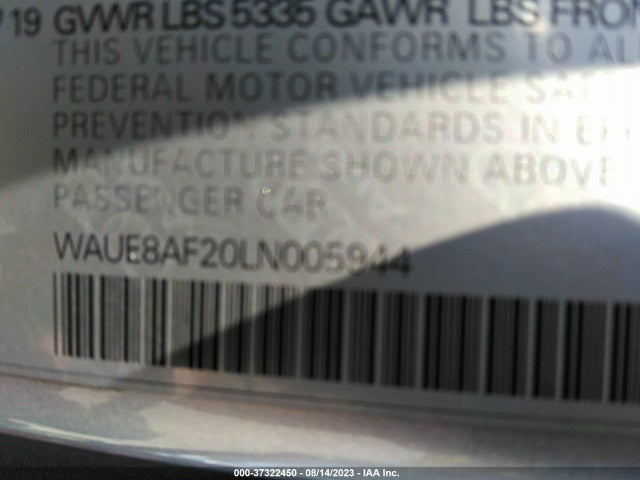 WAUE8AF20LN005944 Audi A6 Premium Plus