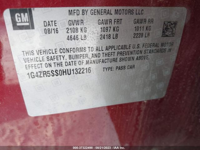 1G4ZR5SS0HU132216 Buick Lacrosse Premium