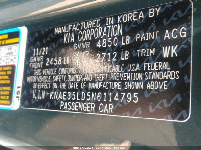 KNAE35LD5N6114795 KIA Stinger Gt-line