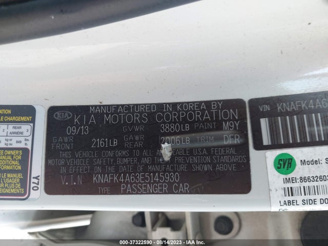 KIA FORTE LX 2014 KNAFK4A63E5145930 Image 9