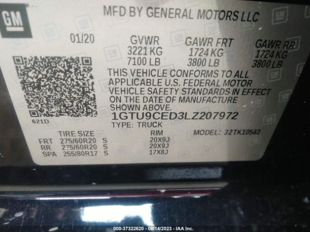 1GTU9CED3LZ207972 GMC Sierra 1500 Elevation