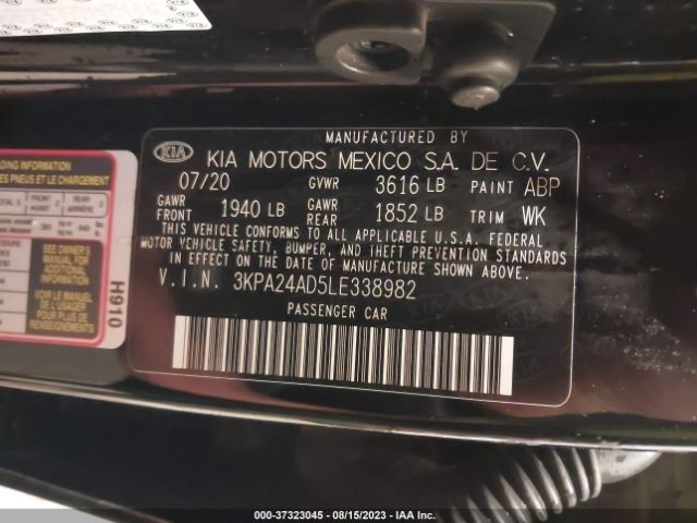3KPA24AD5LE338982 KIA RIO S