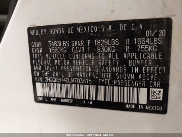 3HGGK5H40LM703615 Honda FIT LX