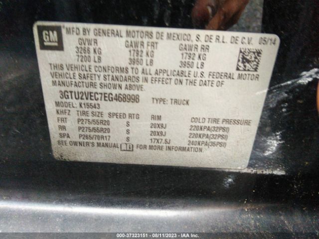 3GTU2VEC7EG468998 GMC Sierra 1500 Slt