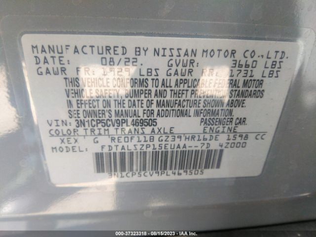 3N1CP5CV9PL469505 Nissan KICKS SV