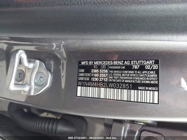 2020 MERCEDES-BENZ GLB GLB 250 VIN: W1N4M4HB2LW032851