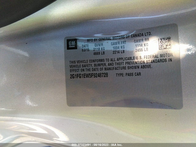 Chevrolet CAMARO SS 2015 2G1FG1EW5F9248728 Image 9