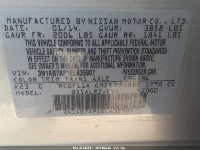3N1AB7AP1EL635907 Nissan SENTRA SR