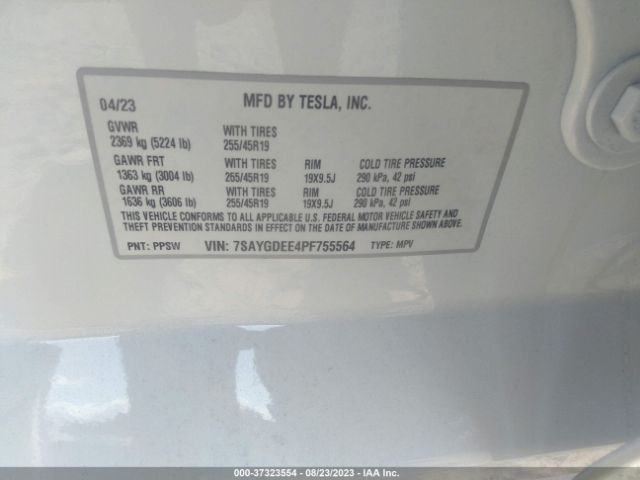 7SAYGDEE4PF755564 Tesla Model Y Long Range