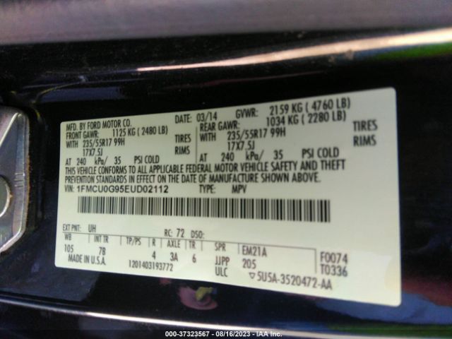1FMCU0G95EUD02112 Ford ESCAPE SE