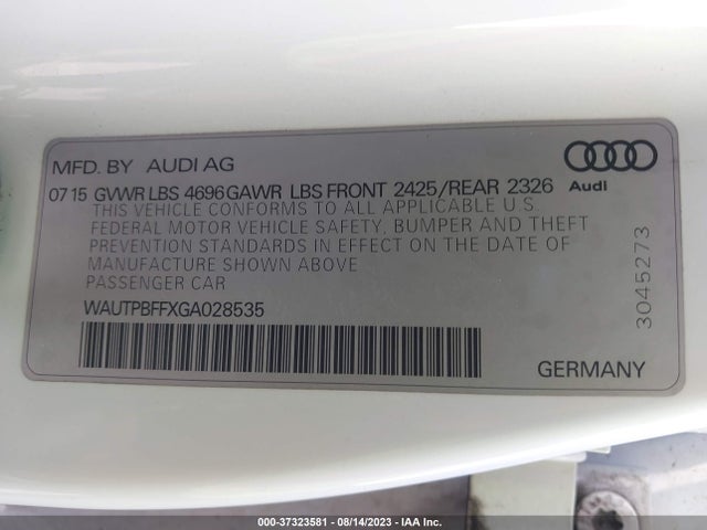 WAUTPBFFXGA028535 Audi A3 E-tron Premium Plus