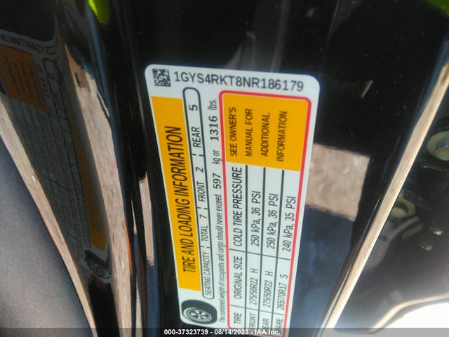 1GYS4RKT8NR186179 Cadillac Escalade Esv Sport Platinum