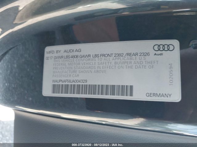 WAUPNAF58JA004329 Audi A5 Coupe Premium Plus
