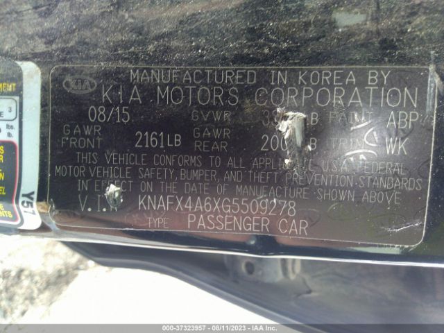 KNAFX4A6XG5509278 KIA FORTE LX