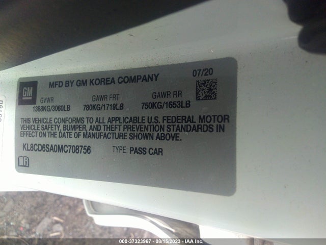 Chevrolet SPARK 1LT 2021 KL8CD6SA0MC708756 Image 9