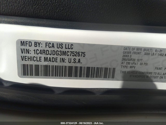 Dodge Durango Gt Awd 2021 1C4RDJDG3MC752675 Image 9
