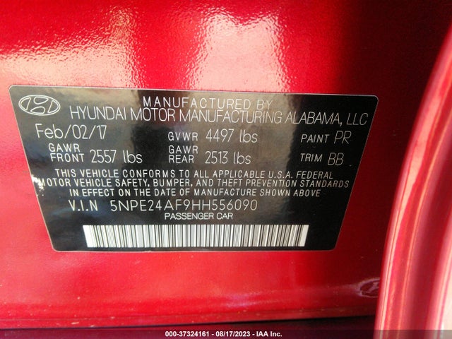 Hyundai SONATA SE 2017 5NPE24AF9HH556090 Image 9