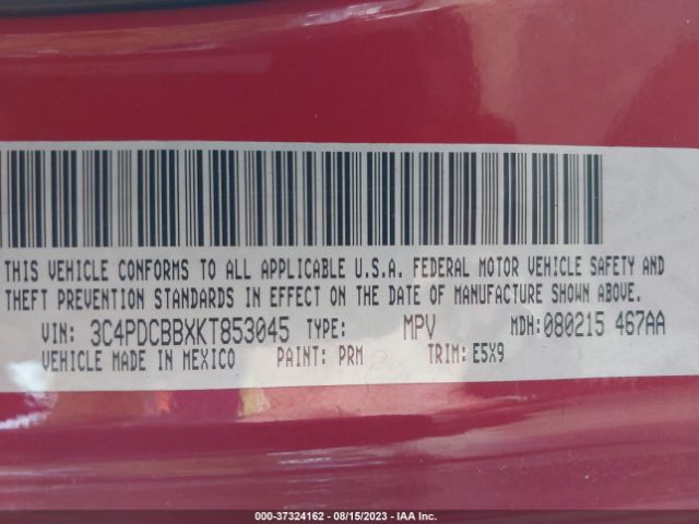 3C4PDCBBXKT853045 Dodge JOURNEY SE
