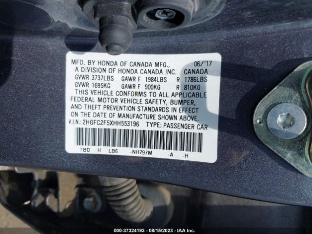 2HGFC2F5XHH553196 Honda Civic Sedan Lx