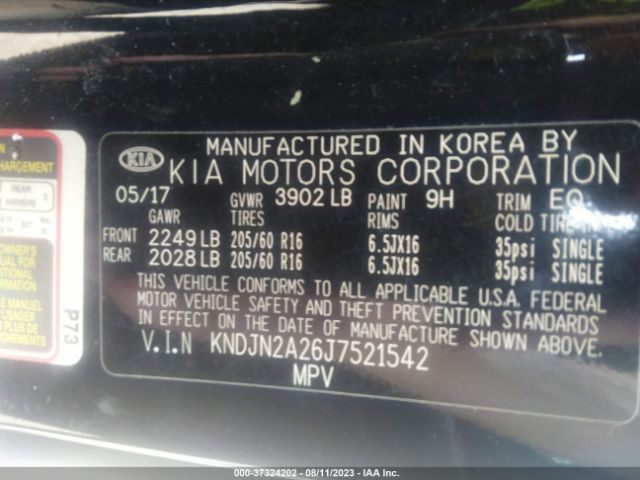 KNDJN2A26J7521542 KIA Soul Base