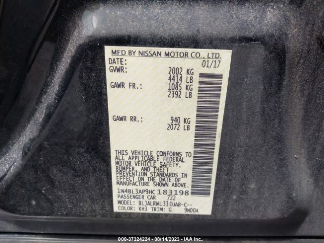 1N4BL3AP9HC183198 Nissan Altima 3.5 Sl