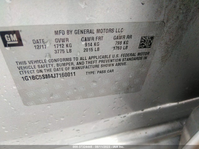Chevrolet CRUZE LS 2018 1G1BC5SM4J7160011 Image 9