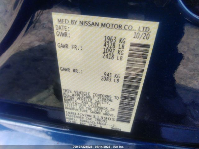 1N4BL4CV2MN313905 Nissan Altima 2.5 Sr