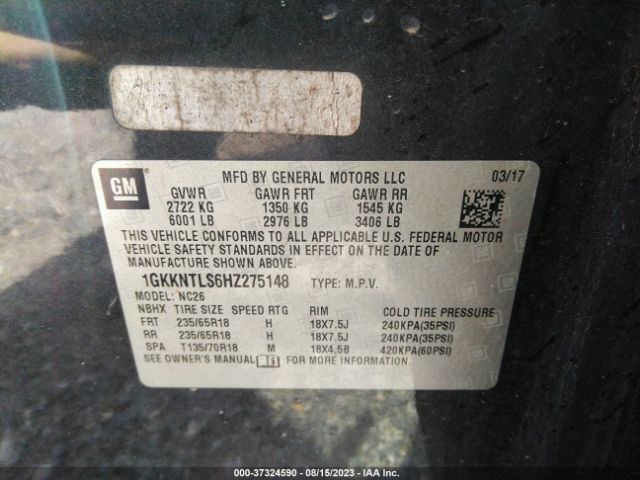 1GKKNTLS6HZ275148 GMC ACADIA SLE