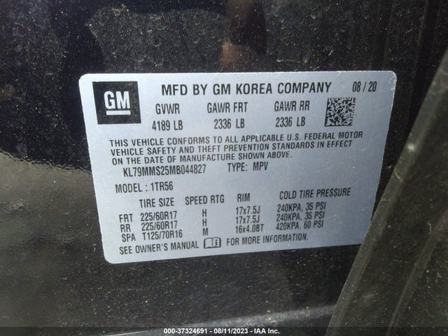 Chevrolet Trailblazer Fwd Ls 2021 KL79MMS25MB044827 Image 9
