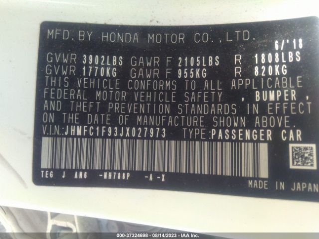 JHMFC1F93JX027973 Honda Civic Sedan Touring