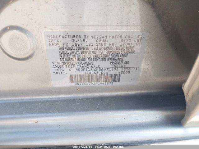 3N1CE2CPXFL445573 Nissan Versa Note Sr