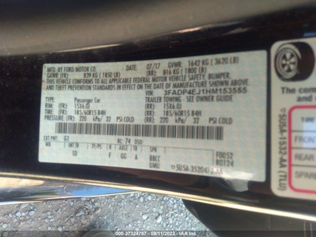 Ford FIESTA SE 2017 3FADP4EJ1HM153555 Image 9