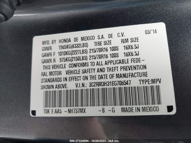 Honda CR-V LX 2014 3CZRM3H31EG706547 Image 9