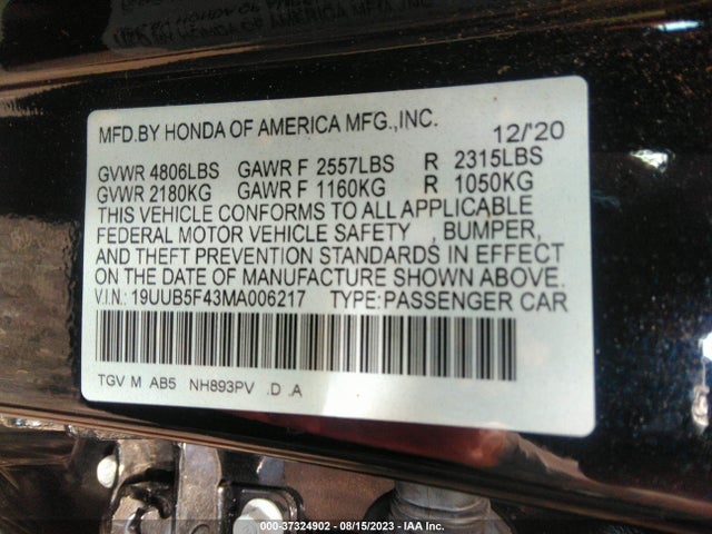 Acura Tlx W/technology Package 2021 19UUB5F43MA006217 Image 9