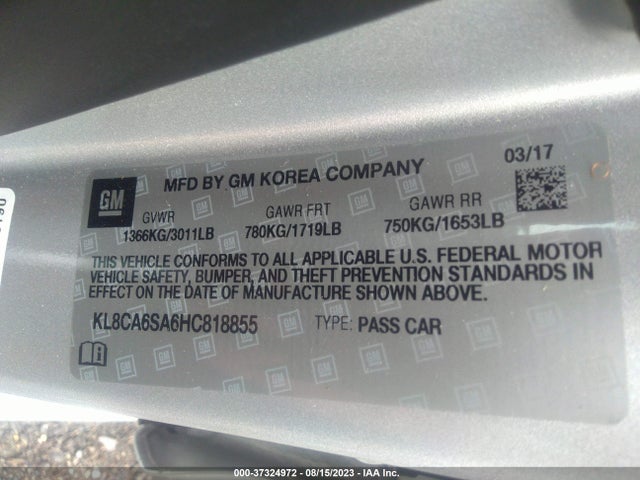 Chevrolet Spark Ls Manual 2017 KL8CA6SA6HC818855 Image 9
