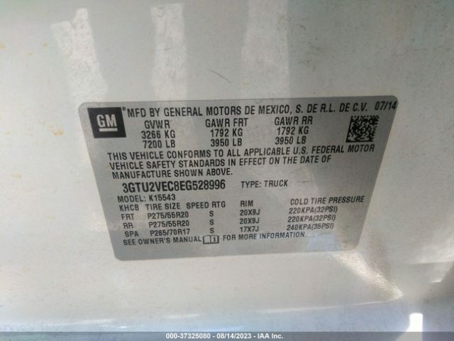3GTU2VEC8EG528996 GMC Sierra 1500 Slt