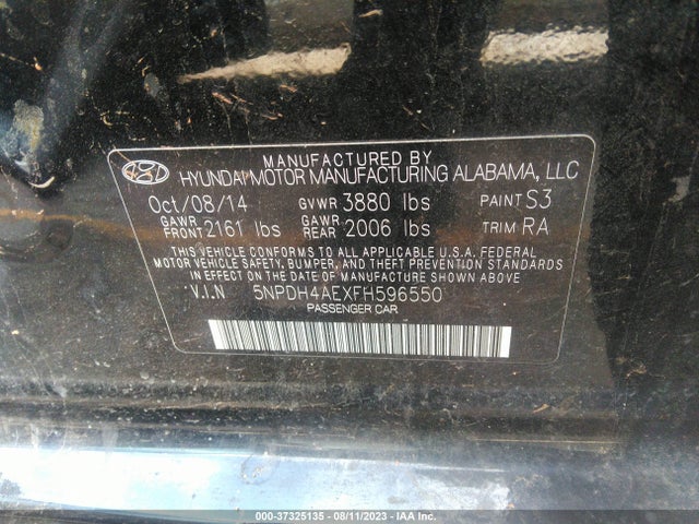 Hyundai ELANTRA SE 2015 5NPDH4AEXFH596550 Image 11