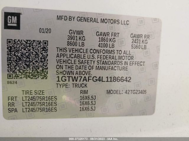 1GTW7AFG4L1186642 GMC SAVANA CARGO VAN