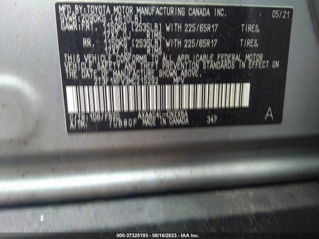 2021 TOYOTA RAV4 LE VIN: 2T3F1RFV3MC215292
