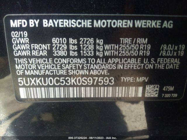5UXKU0C53K0S97593 BMW X6 Sdrive35i