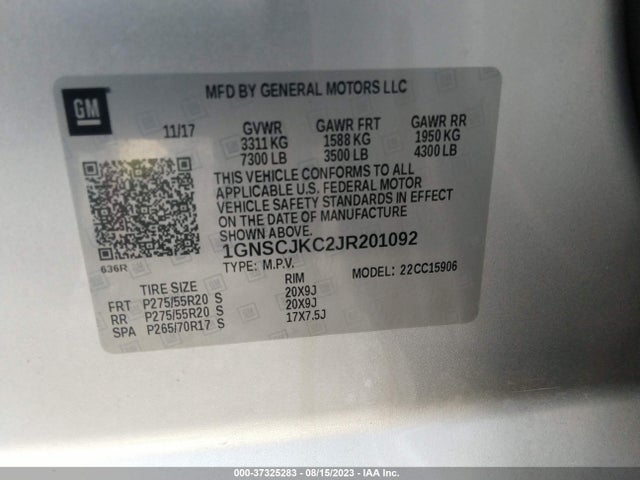 Chevrolet Suburban Premier 2018 1GNSCJKC2JR201092 Image 9