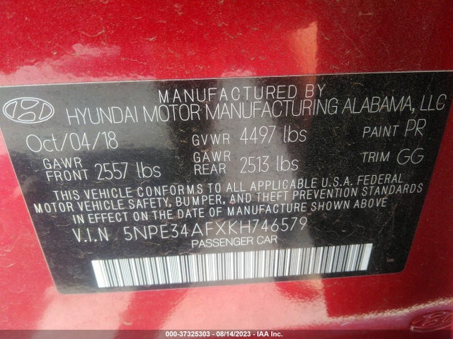 Hyundai SONATA SEL 2019 5NPE34AFXKH746579 Image 16
