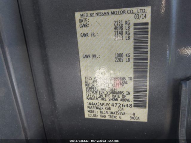 1N4AA5AP1EC472648 Nissan Maxima 3.5 Sv W/sport Pkg
